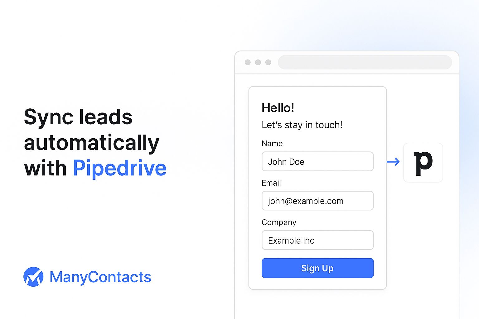Screenshot of website ManyContacts.com